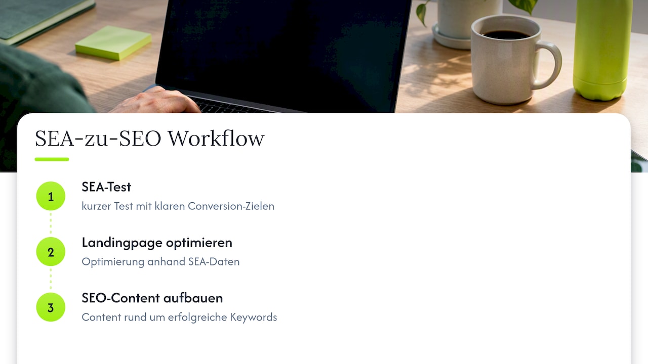 Dreistufiger Workflow von SEA zu SEO