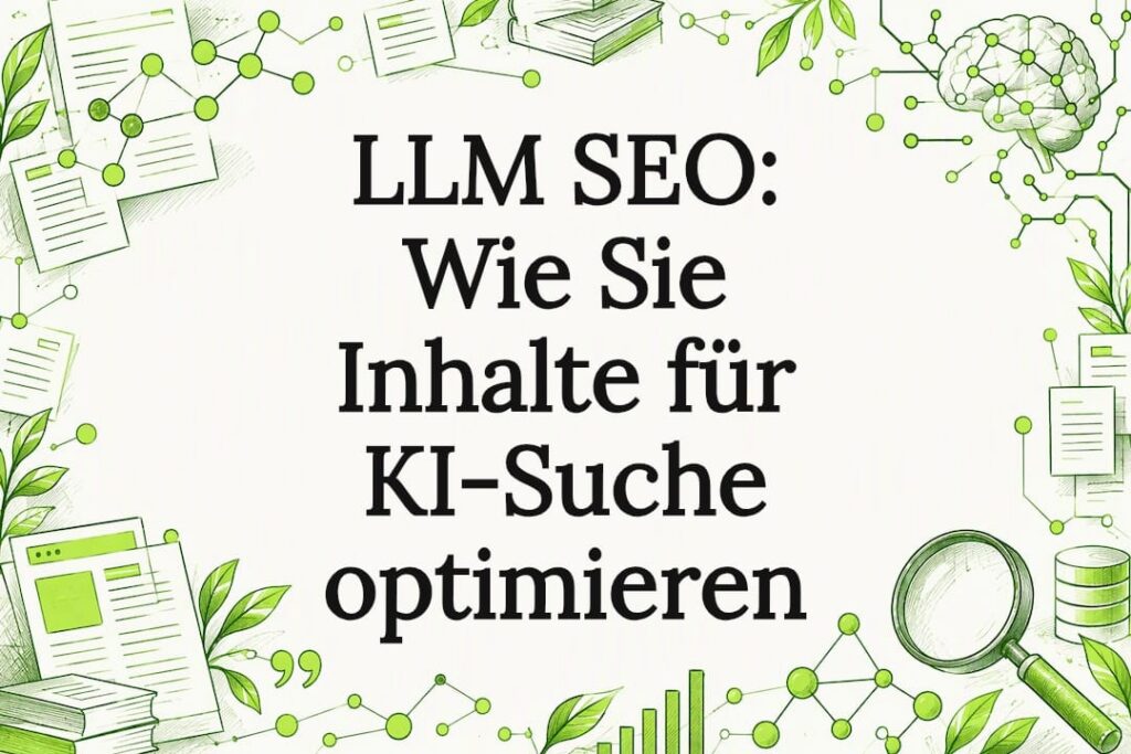 Illustrierte Titelseite für LLM SEO