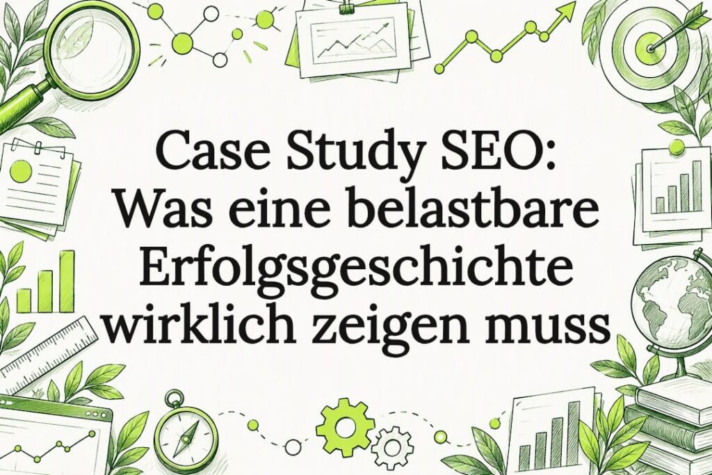 Illustrierte Titelseite für SEO-Fallstudie